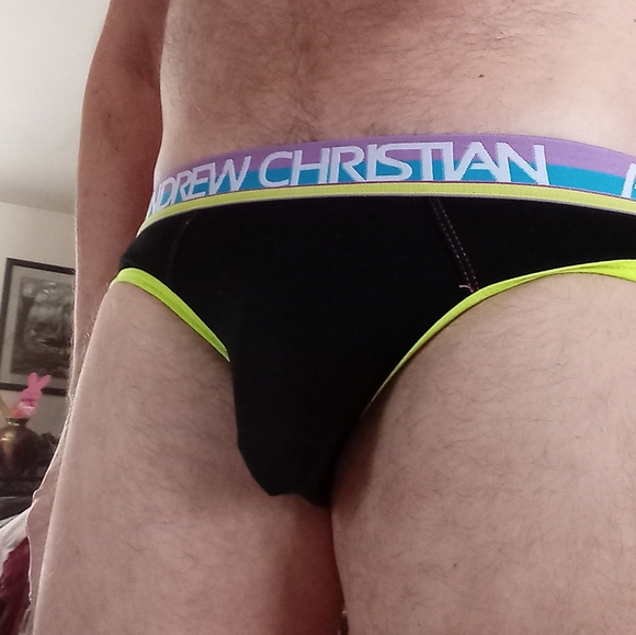 Andrew Christian Black and Yellow Jock Medium - Picture 3 of 4